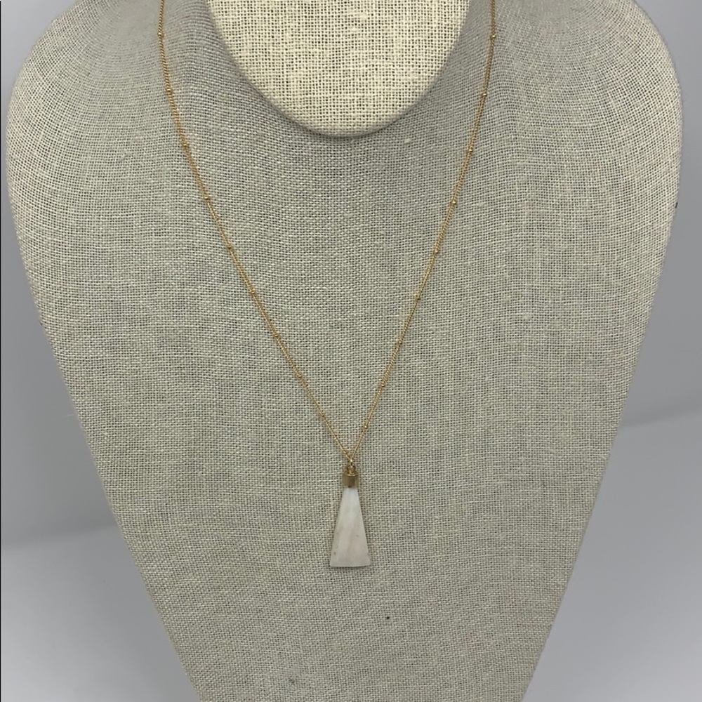 Gold Filled White Stone Necklace